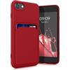 kwmobile Custodia Compatibile con Apple iPhone SE (2020/2022) / 8/7 Cover - Back Case Cellulare con Slot Porta Carte - Morbida in Silicone TPU rosa scuro