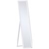 HOMCOM Specchio a Figura Intera con Supporto Richiudibile e Fori Per Montaggio, in Legno e Vetro, 37x37x154 cm, Bianco
