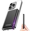 RWSRW Mini Wireless PowerBank Mag-Safe, 5000mAh Mini Magnetico Power Bank,15W Batteria Esterna Wireless Magnetica, Mini Power Bank USB-C PD 22.5W Carica Veloce,Batteria Esterna per iPhone 16/15/14/13, Nero