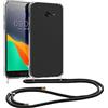 kwmobile Custodia Compatibile con Samsung Galaxy A5 (2017) Cover - Back Case in Silicone TPU - Protezione Smartphone con Cordino - nero/trasparente