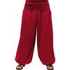 SAVARI | Pantaloni Larghi con Vita Increspata e Gomma Elastica | Larghezze | Cotone Riciclato | Pantaloni Ideali per casa, Yoga e Meditazione | Uomini e Donne | Unisex | Liscio | Vino | Taglia XL