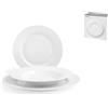 H&H Malibu' Servizio Tavola 18 Pezzi, Ala, New Bone China, Bianco