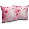Cryfox Set di 2 federe per cuscini a forma di cuore per San Valentino, rosa, per San Valentino, 40,6 x 40,6 cm, decorazione per matrimonio, per esterni, camera da letto, divano, anniversario,