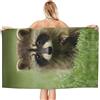 Generic Telo Mare Con Stampa 3D, Telo Da Bagno, Simpatico Procione Animale, Telo In Microfibra, Telo Mare Ad Asciugatura Rapida Nuoto Fitness Yoga Per Campeggio 70 X 150 Cm