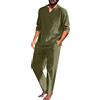 Generico Tuta Estiva Da Uomo Elegante Casual Completi Sportivo Leggeri Traspirante Fitness T Shirt E Pantaloni Cotone Allenamento Tute Da Casa Jogging Con Elastico In Vita Maniche Corte Set 2 Pezzi