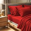 Nuit Des Rêves Premium Ranforce - Lenzuolo con angoli per letto matrimoniale, 140 x 190 + 30 cm, 100% cotone, 145 fili, lavabile in lavatrice a 30 °C, colore rosso vivace per camere da letto accoglienti