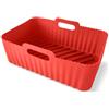 Guardini, Stampo rettangolare con manici 15x22 cm, Ideale per friggitrice ad aria, Silicone alimentare, Rosso, Linea Air Fryer