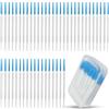 YICOTA 300 scovolini interdentali a doppio uso in silicone blu per il filo interdentale per il filo interdentale, portatili, per parentesi graffe, denti e igiene orale (bianco/blu, taglia unica)