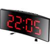 Lancoon Sveglia Digitale, Schermo Curvo LED Grande con 12/24 Ore Temperatura Specchio Snooze Porta di Ricarica Batteria Colorata per Casa Camera da Letto Rosso