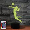 SUPERHONGJIHAO Lampada Notturna per Bambini, Lampada LED 3D da Gioco a Pallavolo con Telecomando, 16 Cambi di Colore, Regalo di Natale/Compleanno per Bambini