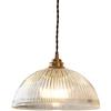 HJXDtech Lampadario a sospensione industriale vintage con cupola in vetro, Lampada da soffitto a soppalco E27 in ottone rame (21cm)