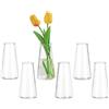 Glasseam Vaso di Vetro per Centrotavola: Set di 6 Piccoli Vasi Trasparenti per La Decorazione di Interni della Casa - Vasi Decorativi Moderni per Fiori Tulipani Rose
