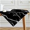 Kiatuniya Tovaglia Nera e Bianco Moderna Tovaglia in Marmo Texture Astratta Lino Tavolo da Cucina Decorazione Interni Inverno Primavera Festa Decorazione 100 x 100 cm