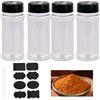 Kioiner 4 Pezzi Barattoli Spezie, 100ml Barattoli Portaspezie, Barattoli Spezie per Cucina, Contenitori Spezie, Vasetti Porta Spezie, Viene Fornito con 12 Etichette e 1 Pennarello