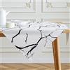 Kiatuniya Tovaglia Bianco e Nero Moderna Tovaglia in Marmo Texture Astratta Lino Tavolo da Cucina Decorazione Interni Inverno Primavera Festa Decorazione 100 x 100 cm