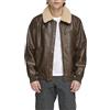Levi's Men's Faux Leather Aviator Bomber Jacket with Sherpa Collar Giacca, Marrone, L Uomo