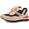 GIOSEPPO Sneakers Nere con Zeppa Interna con Mix di Texture e Stampe per Donna breny