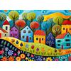 Bullglesup Puzzle per Adulti, 1000 Pezzi, Painting Houses con Poster, si Adattano Perfettamente tra Loro Lettere sul Retro, Senza Polvere, Regalo per Anziani (70 x 50 cm)
