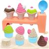VBACALA Set Spiaggia per Bambini 15 Pezzi,Giocattolo Spiaggias di Gelato Completo con Pala,Gelato Stampo,Cono Torta Giocattolo Spiaggia, Giocattoli Bambini 3+ Anni