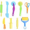 SSKHE Set di Strumenti per Pasta modellabile da 9 Pezzi, Adatto per Giocattoli per Bambini, Include timbri, mattarello, Strumenti per scolpire e Altro, in plastica, Ideale per casa