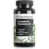 natural elements Complesso Vitaminico B - 240 compresse - con 8 vitamine B essenziali e cofattori - con forme bioattive - vegano, ad alto dosaggio - testato in laboratorio