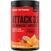 Body Attack Sports Nutrition Body Attack Pre Workout Booster - Booster per allenamento ad altissimo dosaggio per atleti e sportivi - creato soprattutto per chi pratica body building, atletica pesante e fitness (Orange Maracuja)