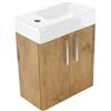 paplinskimoebel - Lavandino Bagno con Mobiletto 40 cm Majorka, Ceramica, Mobile Bagno con Lavabo, Mobile Lavabo, Mobiletto Sotto Lavandino - Marrone