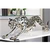 AlexandreHouse Figure, Cheetah, Synthetic resin, silver colored, PU 1, L. 47 cm, W. 145 cm, H. 31 cm