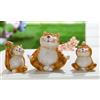 AlexandreHouse Pack of 3 Figure, Cat, Synthetic resin, brown, PU 3, Assorted 3 times, L. 9 cm, W. 15 cm, H. 15 cm