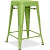 Iconik Interior Tolix Style - Sgabello da bar, design industriale, in acciaio opaco, 60 cm, colore: Verde chiaro