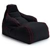 Game Over Bean Bag Chaise Longue per Video Gaming 120x65cm, Resistente all'acqua Schienale Poltrona a Sacco, Pouf Poltrona Sacco da Esterno con Tasche Laterali e Supporto per Cuffie(Cremisi Elettrico)