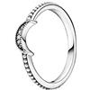 PANDORA Passions Anello con luna crescente brillante, in argento Sterling con zirconia cubica trasparente, 48