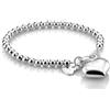 Dankadi Bracciale di Perle per Donna in Argento 925 Larghezza 4MM 6MM Senza e Con Ciondolo a Cuore, Lungo 13-21CM Doré Oro Rosa Regalo Festa della Mamma Uomo, 21CM, Argento