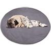 ping bu Tappetino rotondo per cani di grandi dimensioni, morbido, caldo, in peluche, antiscivolo, calmante, lavabile, cuscino per pavimento (50 x 50 cm, grigio)