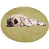 ping bu Tappetino rotondo per cani di grandi dimensioni, morbido, caldo, in peluche, antiscivolo, calmante, lavabile, cuscino per pavimento (50 x 50 cm, verde)