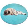 ping bu Tappetino rotondo per cani di grandi dimensioni, morbido, caldo, in peluche, antiscivolo, calmante, lavabile, cuscino per pavimento (50 x 50 cm, azzurro)