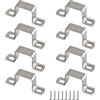 Zerniple (8 Pezzi) Supporto per Tubo a Forma di U Quadrato 40x40mm Staffe per Tubi in Acciaio Inossidabile 304 con Viti Autofilettanti in Acciaio Inossidabile
