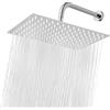 WOOPHEN Soffione doccia a pioggia extra large, 30 x 20 cm, rettangolare, in acciaio inox, ad alto flusso, copertura a cascata, finitura di lusso per il bagno (cromato)