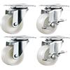 Bulldog Castors Ruote orientabili con freni, in nylon, da 40 mm, per mobili, elettrodomestici e piccole apparecchiature, carico massimo: 100 kg per set