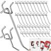 STARVAST 60 ganci per pannelli perforati, 5 cm e 10 cm, gancio da parete per pannello perforato, esposizione, organizzazione di attrezzi, banco da lavoro, scaffalature per negozi