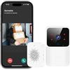 Winnes Campanello senza fili da Esterno con APP,Videocitofono Campanello con ricevitori a innesco Kit/Fotocamera/Copertura di 150 m,Visione Notturna Audio Bidirezionale per Casa,Ufficio,Hotel(Bianco)