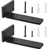 YFCVIP 2 Pezzi Staffe per Mensole Pesanti, Reggi Mensola da Muro, Reggimensola Legno, Supporto Mensola per Mensole Da Appendere Alla Parete (Nero, 20 cm)