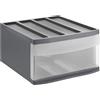 Rotho Cassettiera Systemix con 1 cassetto, plastica (PP) senza BPA, antracite/trasparente, L (39,5 x 34 x 20,3 cm)