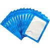 yayafunfun 100 Sacchetti di Alluminio Riutilizzabili Impermeabili con Zip, Blu Mylar - Per Dolci, Gioielli, Caffè e Collezionabili - Design Piatto Con finestra trasparente (10x15cm)