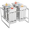 Cafopgrill Kit di stampi per ghiaccioli per gelato in acciaio inossidabile Macchine per ghiaccioli con vassoio Cucina per la casa industriale Strumento per creare stampi per gelato fai-da-te(1#)