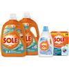 Sole Kit Sole, Detersivo Lavatrice Liquido Igiene e Freschezza 82 lavaggi (2x41), 1 Falcone di Detersivo Delicati Carezza di Talco, 1 confezione di Cura Lavatrice, contro sporco e cattivi odori (2x250 ml)