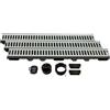 ScarMaxx - Set di canalette di drenaggio A15 - Canaletta per Pavimenti - Drenaggio dell'Acqua piovana - Canaletta di drenaggio - Piatto - Plastica - Altezza 60mm - in Acciaio zincato - 3m