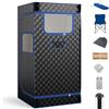 COSTWAY Sauna a Vapore Portatile 3L, Sauna da Casa con 9 Livelli di Regolazione della Temperatura da 35-63℃, Telecomando, Sedia Pieghevole e Massaggiatore per Piedi in Legno (Nero)