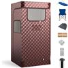 COSTWAY Sauna a Vapore Portatile 3L, Sauna da Casa con 9 Livelli di Regolazione della Temperatura da 35-63℃, Telecomando, Sedia Pieghevole e Massaggiatore per Piedi in Legno (caffè)