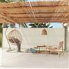 WIFESE 180x600 cm Tende da Veranda da Giardino Paravento Laterale Retrattile Pannelli Laterali Parasole Tenda Laterale Anti UV per Patio e Balcone Crema Tessuto Chiusura Automatica